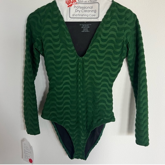 Seea Other - Seea Green Wave Pattern Swimsuit